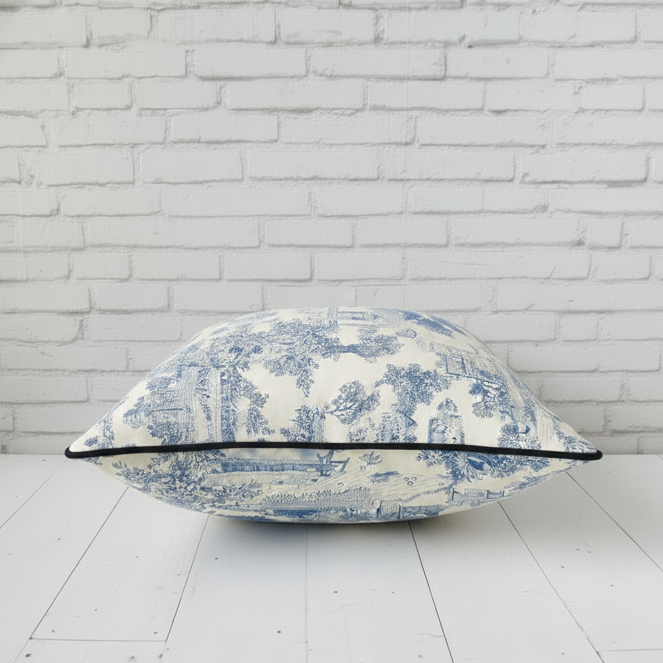 Blue Heritage Toile Cushion Cover – 16x16"