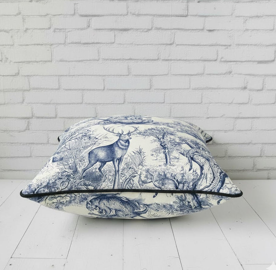 Jungle Toile Pillow Cushion Cover – 16x16"