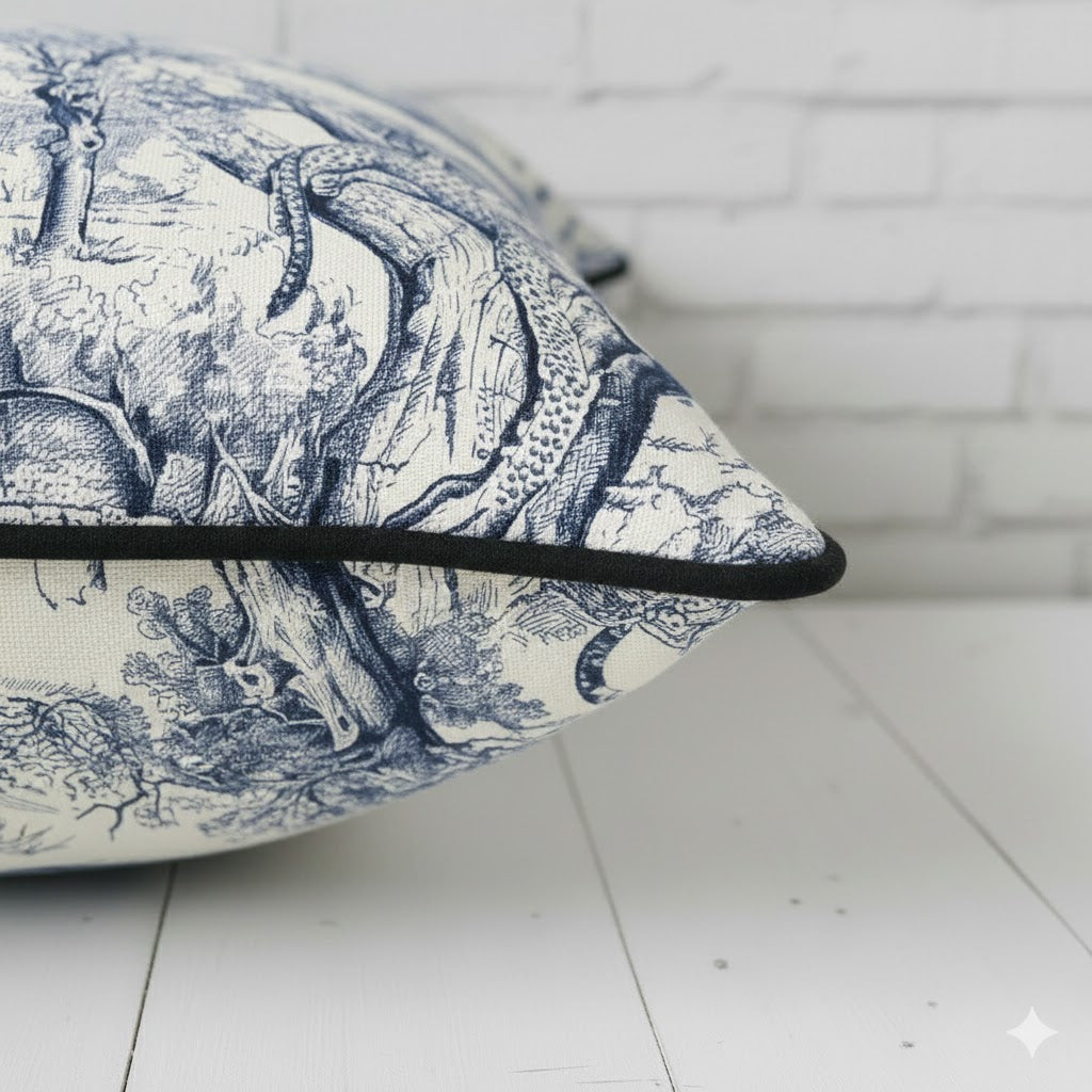 Jungle Toile Pillow Cushion Cover – 16x16"