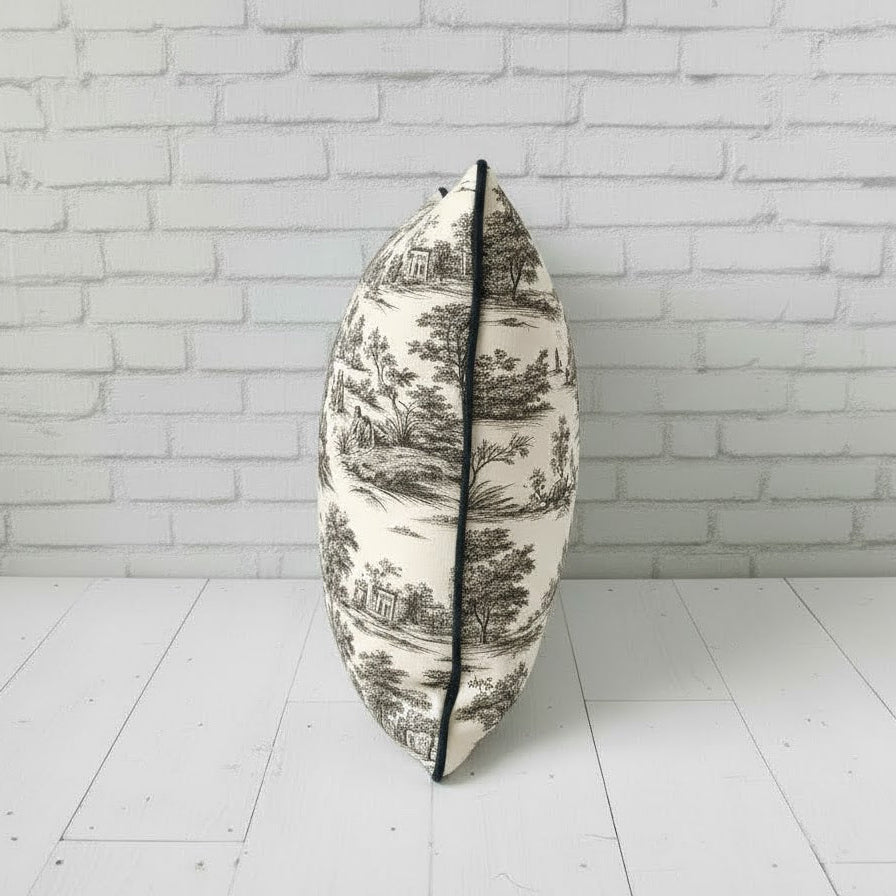 Farmhouse Toile Landscape Cushion Cover – 16x16"