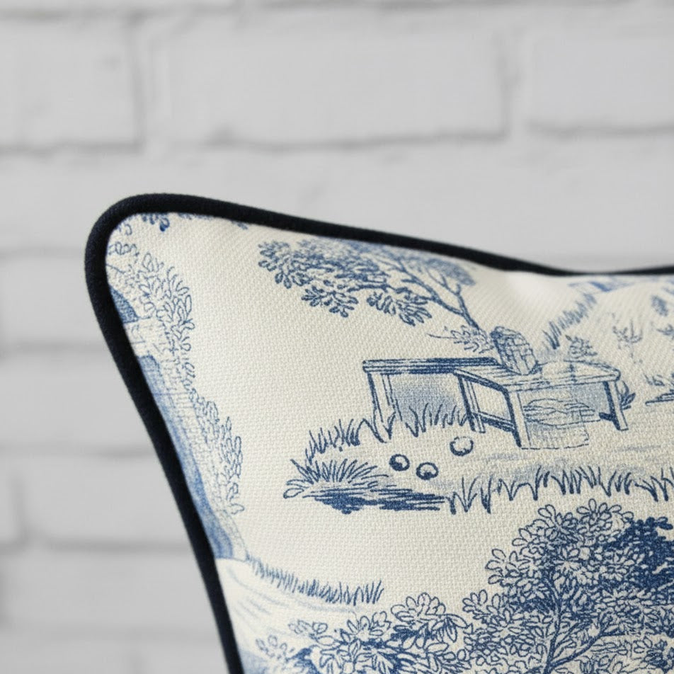 Blue Heritage Toile Cushion Cover – 16x16"